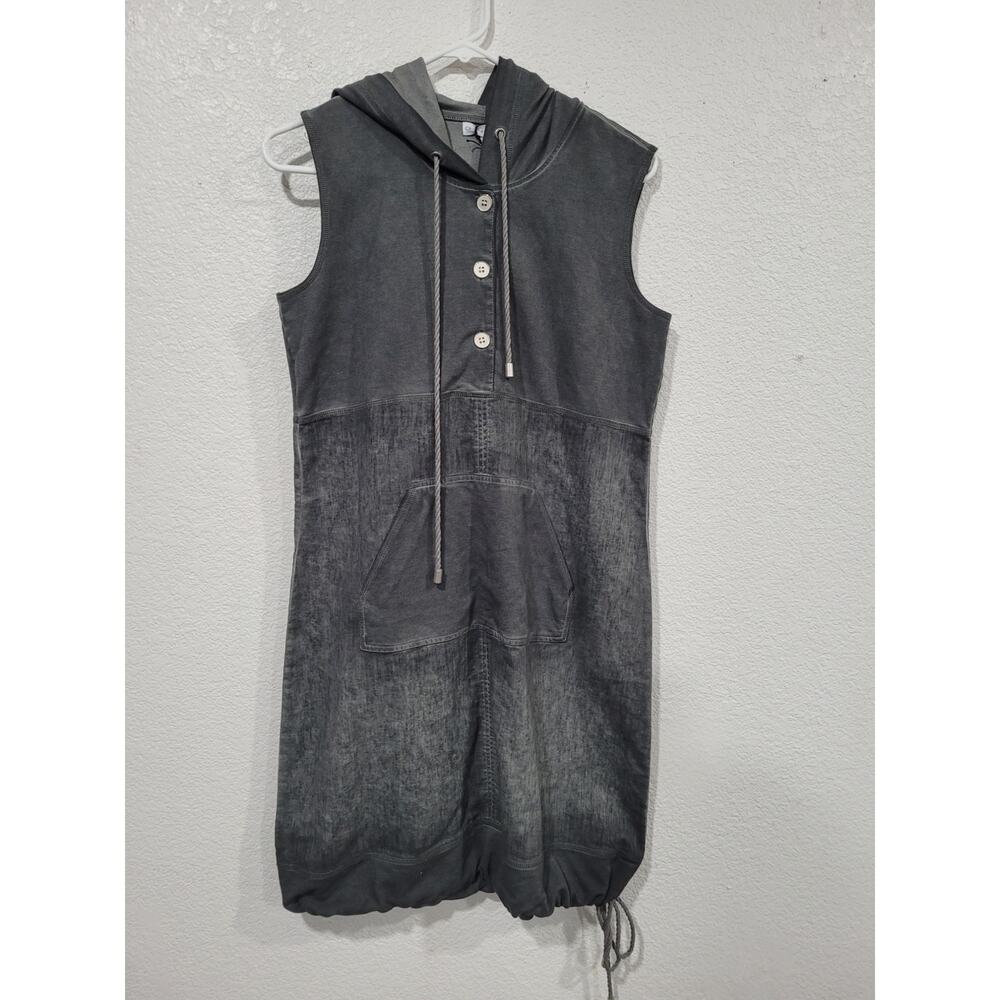 Crosstree Lane Gray Hooded‎ Vest Dress size Small Women's Front Pocket #P3